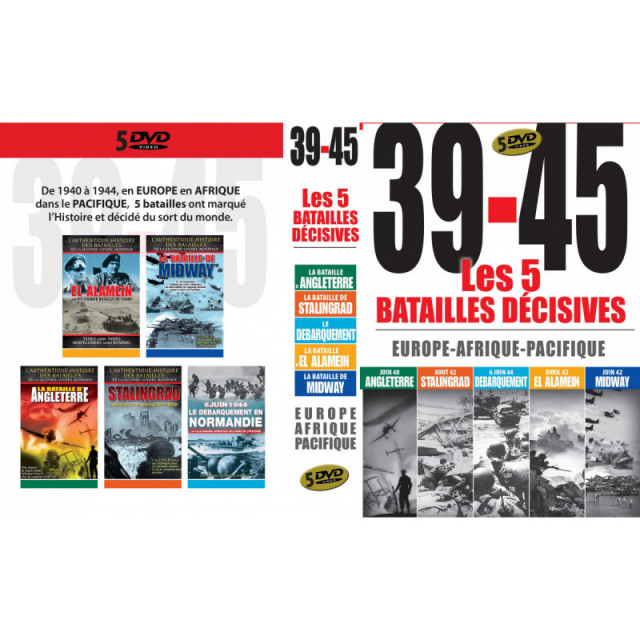 39 - 45 - CINQ BATAILLES DECISIVES (LES) - 5 DVD,