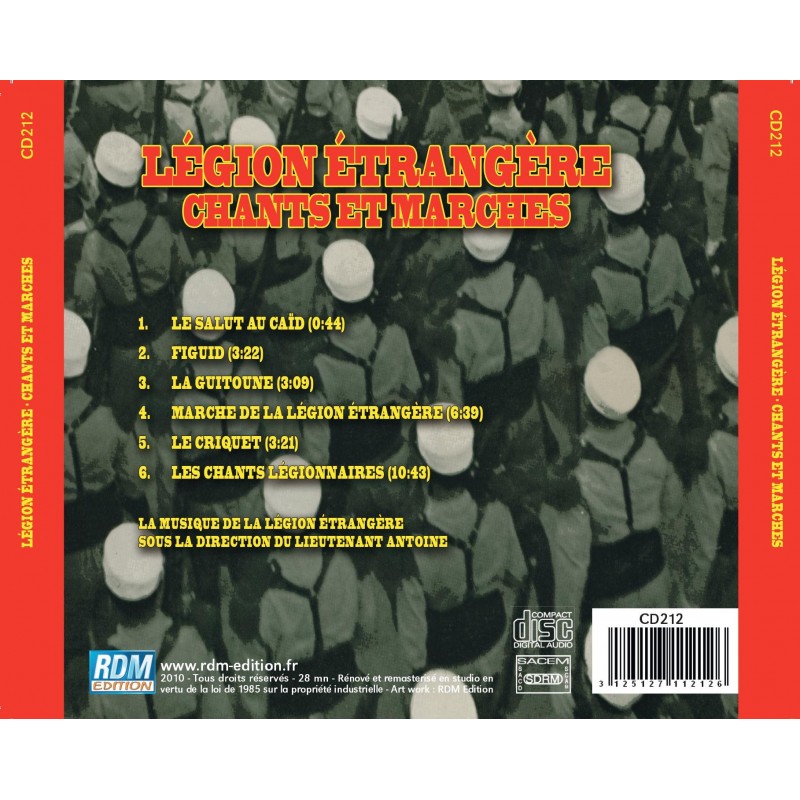 Légion étrangère : chants et marches - CD