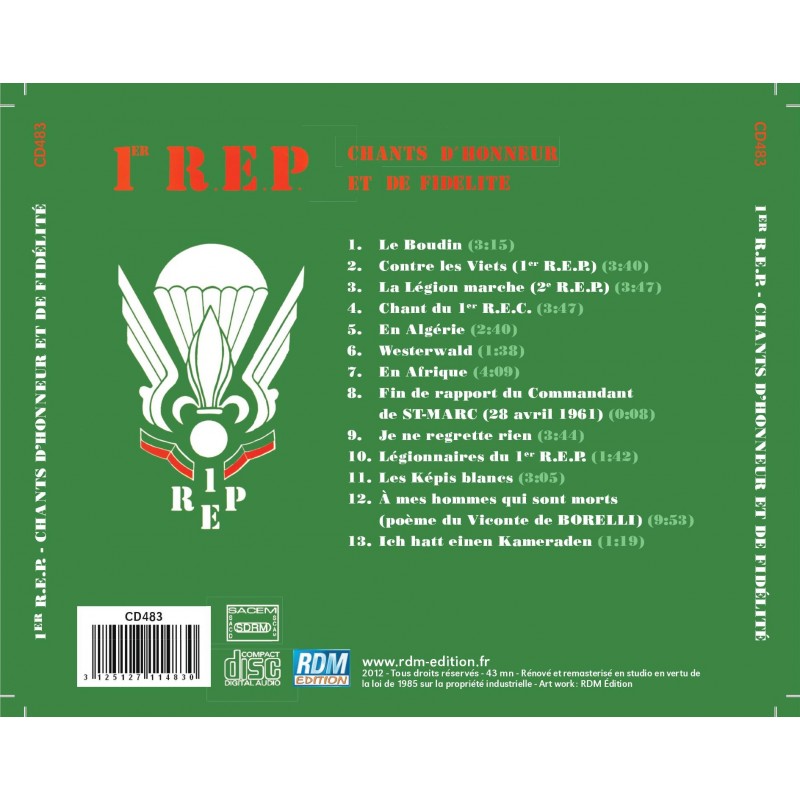 1er R. E. P. : Chants d'honneur et de fidélité...